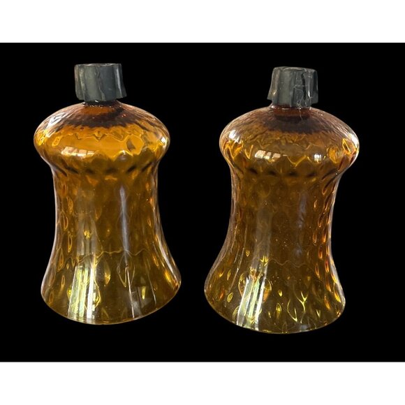 Vtg Homco Amber Honeycomb Glass Votive Candle Holders Pegged - Picture 1 of 3